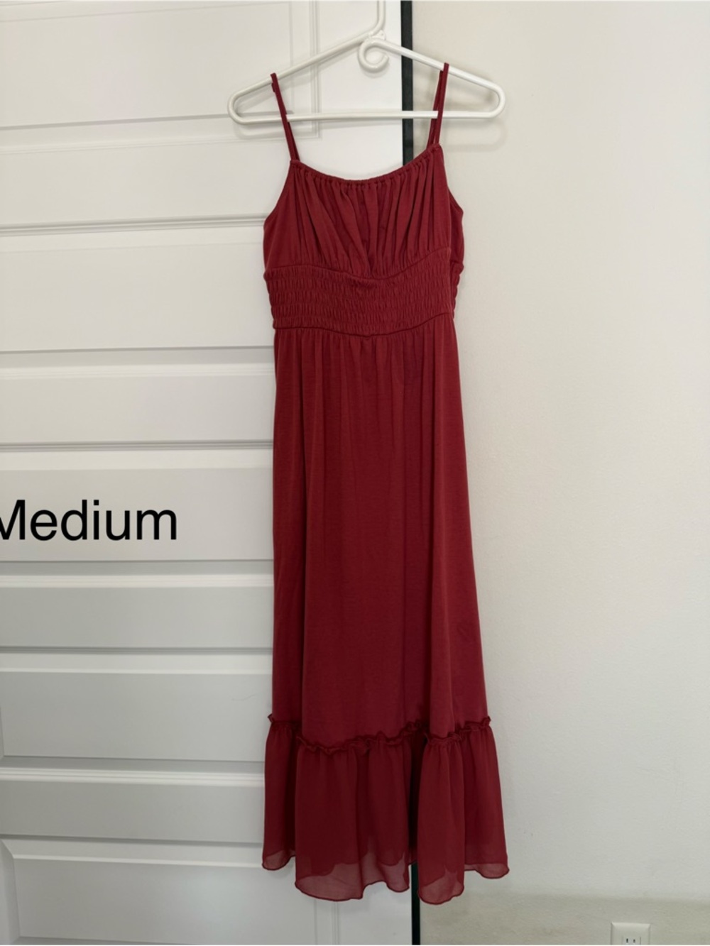 Wine Red Spaghetti Strap Maxi Dress